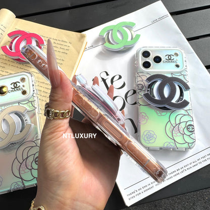 Chameleon Flower Magsafe Phone Case with CC Holder