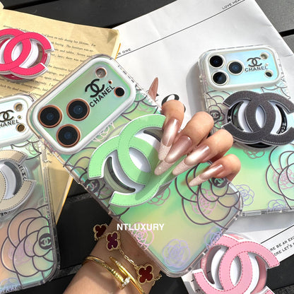 Chameleon Flower Magsafe Phone Case with CC Holder