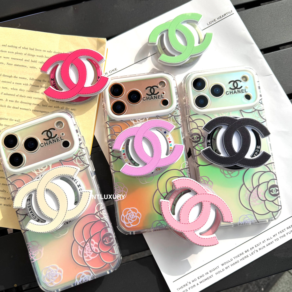 Chameleon Flower Magsafe Phone Case with CC Holder