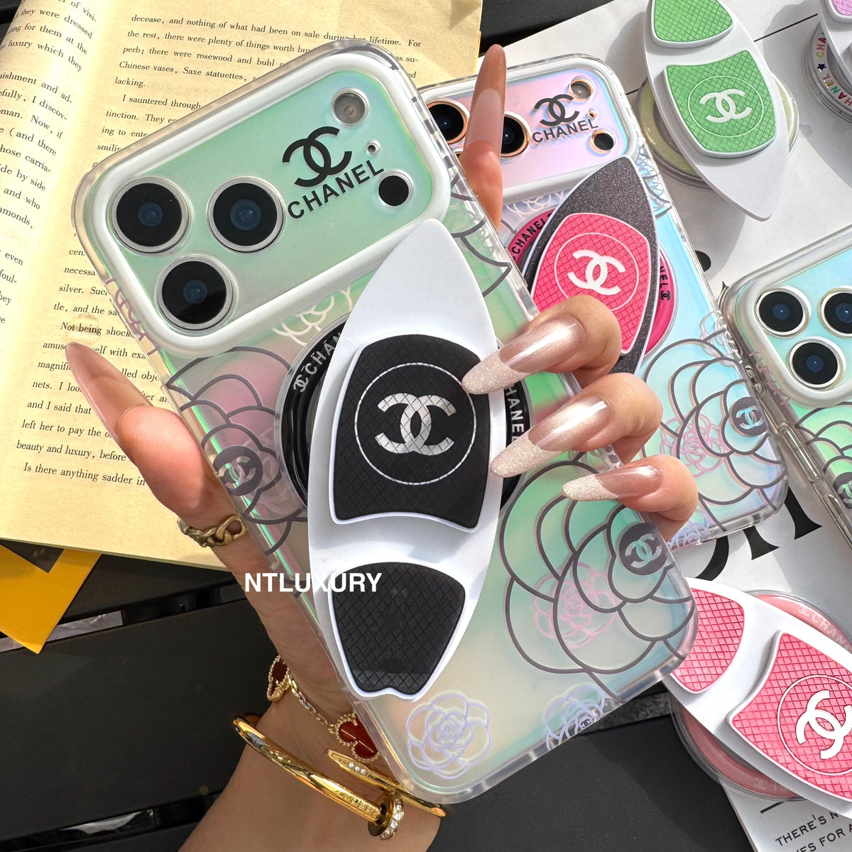 Chameleon Flower Magsafe Phone Case with Skateboard Holder
