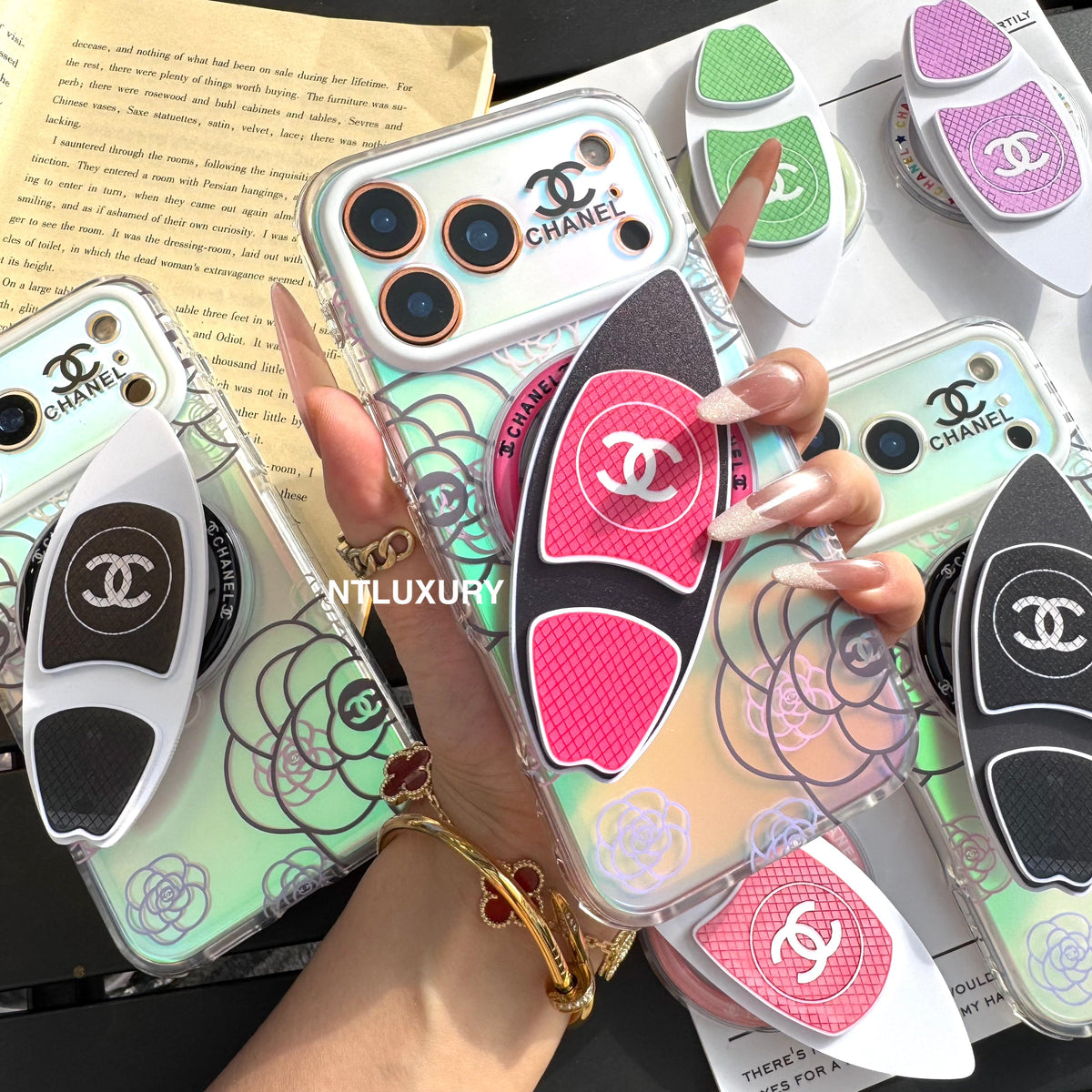 Chameleon Flower Magsafe Phone Case with Skateboard Holder