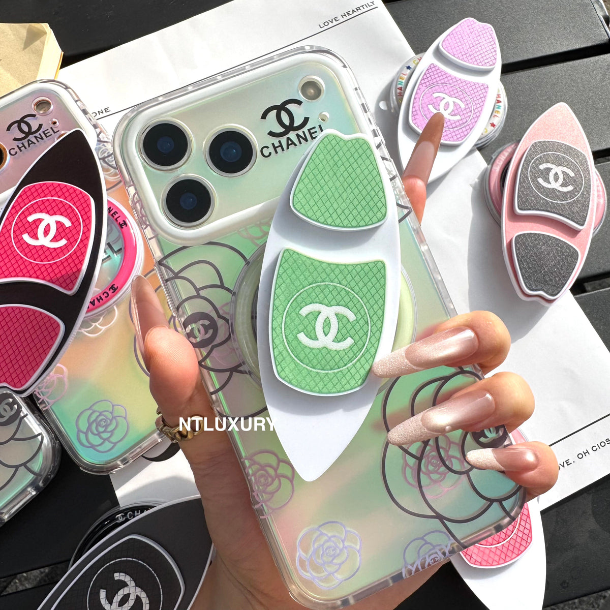 Chameleon Flower Magsafe Phone Case with Skateboard Holder