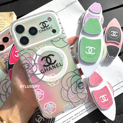 Chameleon Flower Magsafe Phone Case with Skateboard Holder