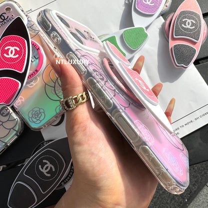 Chameleon Flower Magsafe Phone Case with Skateboard Holder