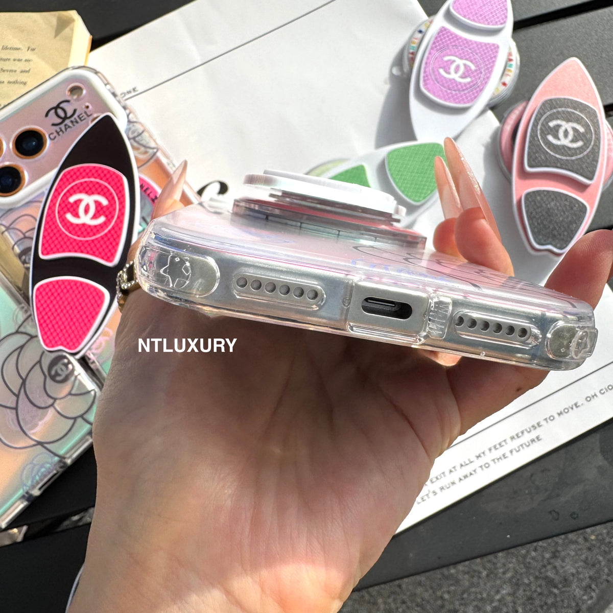 Chameleon Flower Magsafe Phone Case with Skateboard Holder