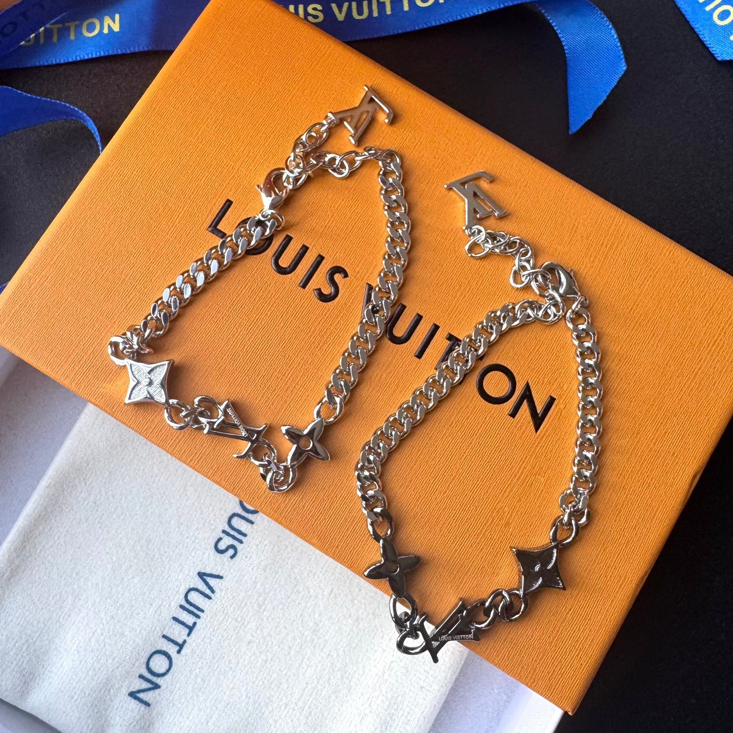 Gold Black Love Chain Bracelet
