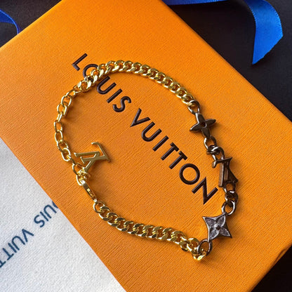 Gold Schwarzes Love-Kettenarmband