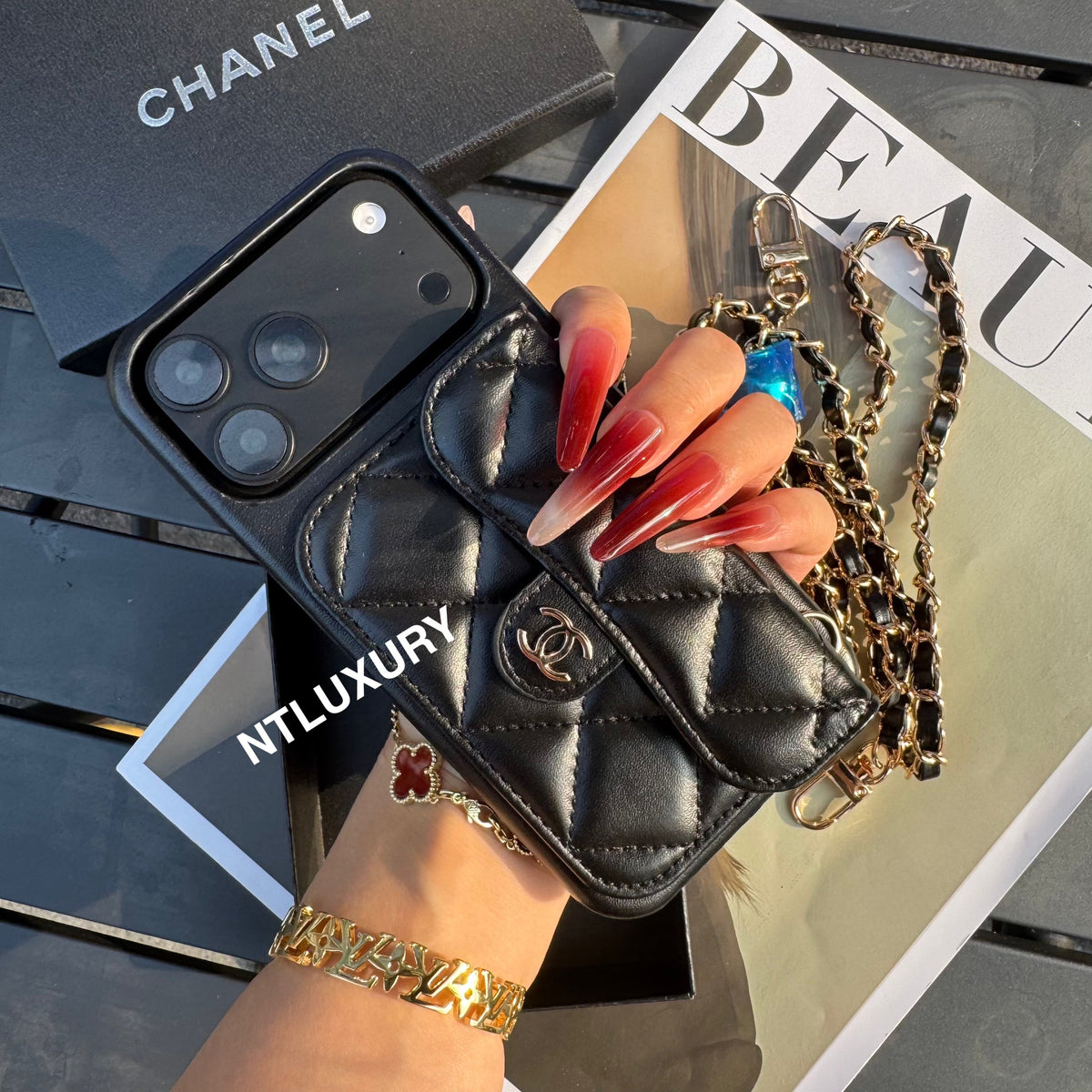 Classic CC Design Phone Case with Strap (COME WITH BOX)