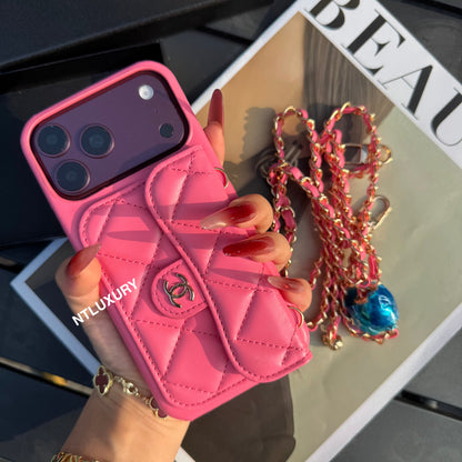 Classic CC Design Phone Case with Strap (COME WITH BOX)