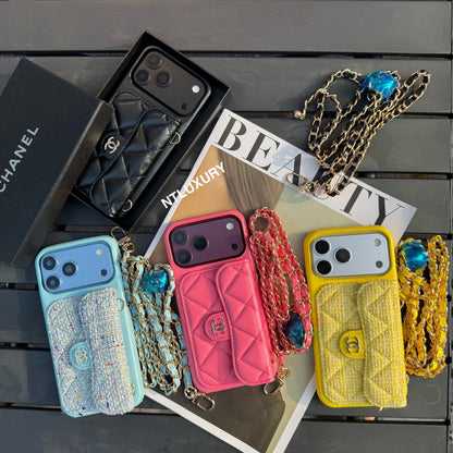 Classic CC Design Phone Case with Strap (COME WITH BOX)