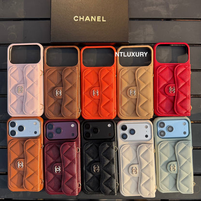Classic CC Design Phone Case with Long Strap (COME WITH BOX) -10 Color