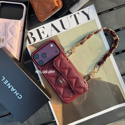 Classic CC Design Phone Case with Short Strap (COME WITH BOX) -10 Color