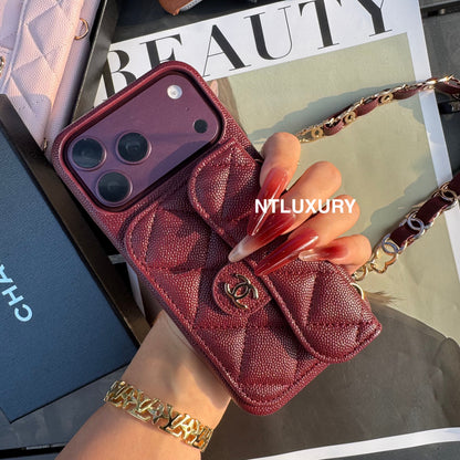 Classic CC Design Phone Case with Short Strap (COME WITH BOX) -10 Color