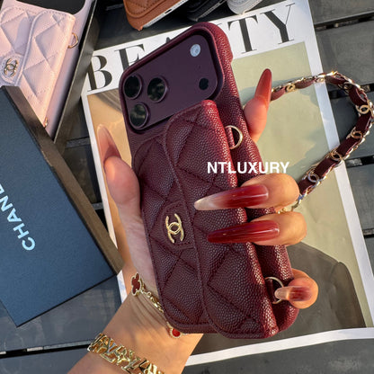 Classic CC Design Phone Case with Short Strap (COME WITH BOX) -10 Color