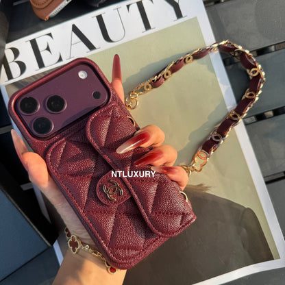 Classic CC Design Phone Case with Short Strap (COME WITH BOX) -10 Color