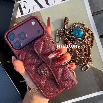 Classic CC Design Phone Case with Long Strap (COME WITH BOX) -10 Color