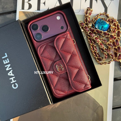 Classic CC Design Phone Case with Long Strap (COME WITH BOX) -10 Color