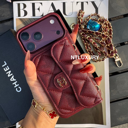 Classic CC Design Phone Case with Long Strap (COME WITH BOX) -10 Color