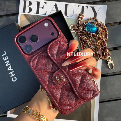 Classic CC Design Phone Case with Long Strap (COME WITH BOX) -10 Color