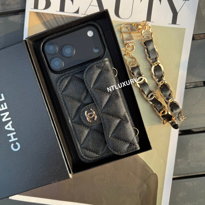 Classic CC Design Phone Case with Short Strap (COME WITH BOX) -10 Color