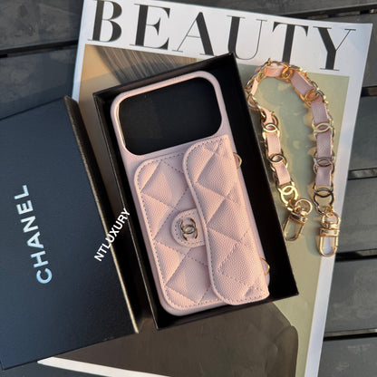 Classic CC Design Phone Case with Short Strap (COME WITH BOX) -10 Color