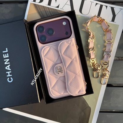 Classic CC Design Phone Case with Short Strap (COME WITH BOX) -10 Color