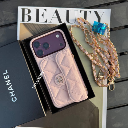 Classic CC Design Phone Case with Long Strap (COME WITH BOX) -10 Color