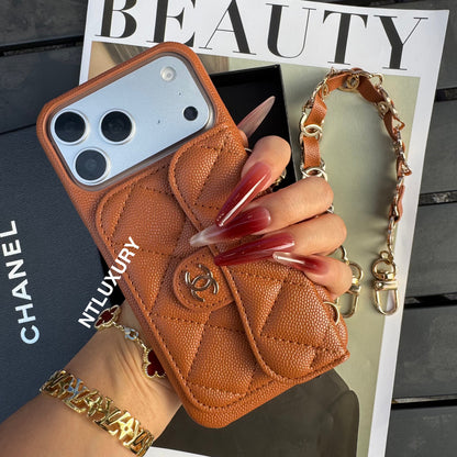 Classic CC Design Phone Case with Short Strap (COME WITH BOX) -10 Color