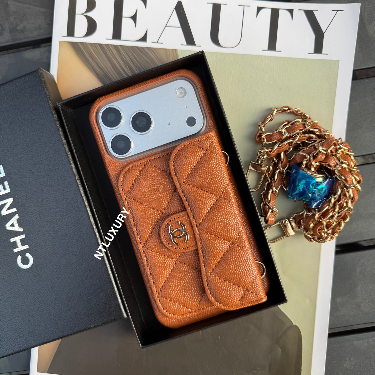 Classic CC Design Phone Case with Long Strap (COME WITH BOX) -10 Color