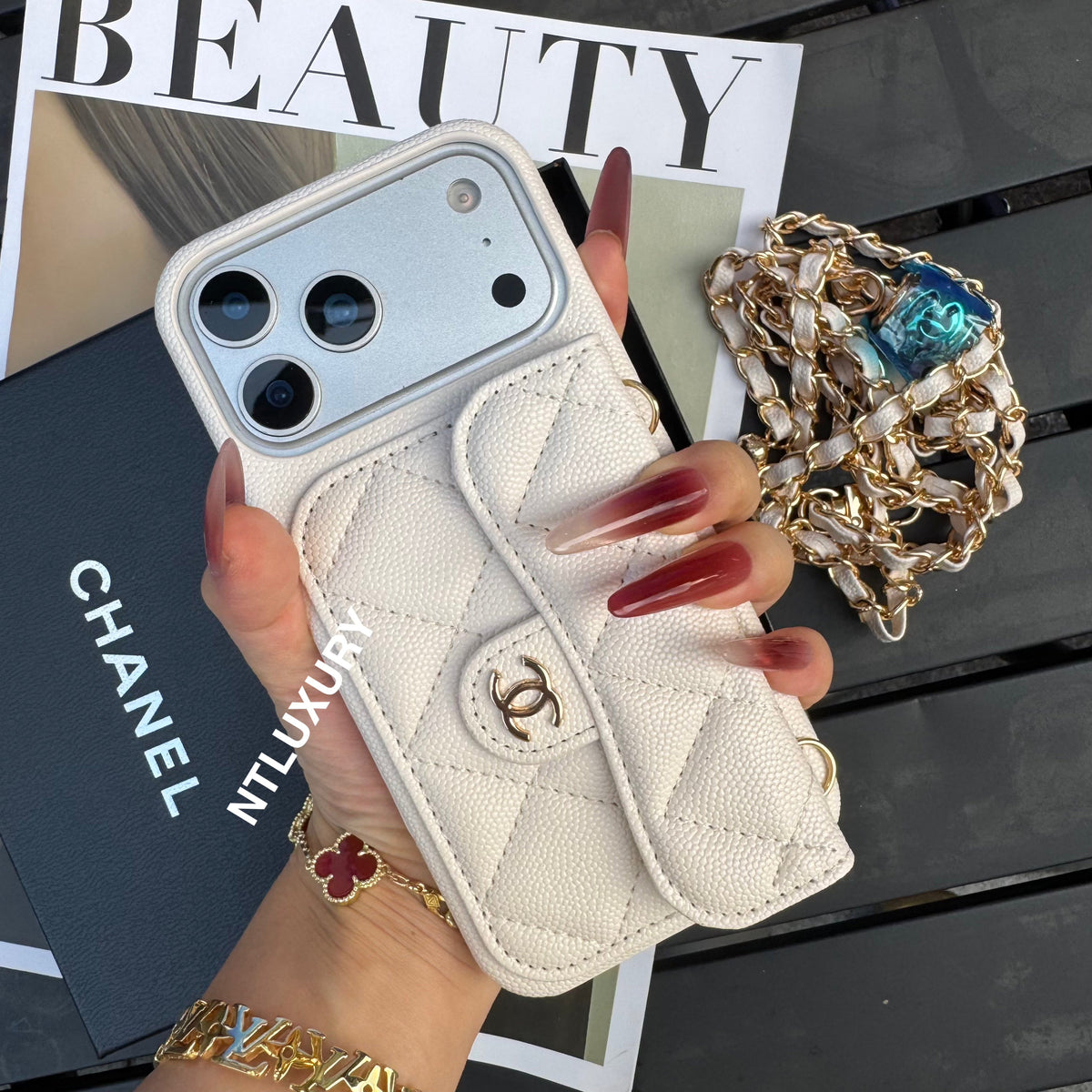 Classic CC Design Phone Case with Long Strap (COME WITH BOX) -10 Color