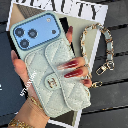 Classic CC Design Phone Case with Short Strap (COME WITH BOX) -10 Color