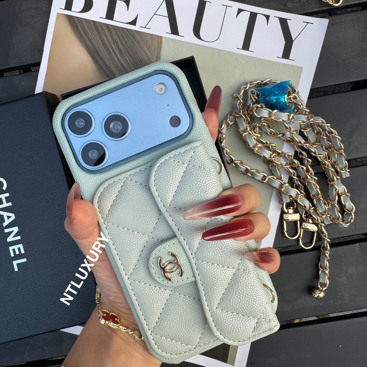 Classic CC Design Phone Case with Long Strap (COME WITH BOX) -10 Color