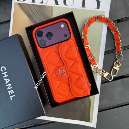 Classic CC Design Phone Case with Short Strap (COME WITH BOX) -10 Color