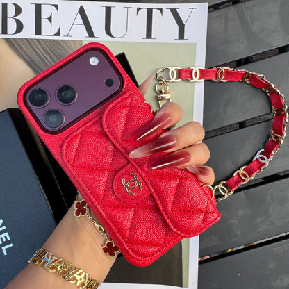 Classic CC Design Phone Case with Short Strap (COME WITH BOX) -10 Color