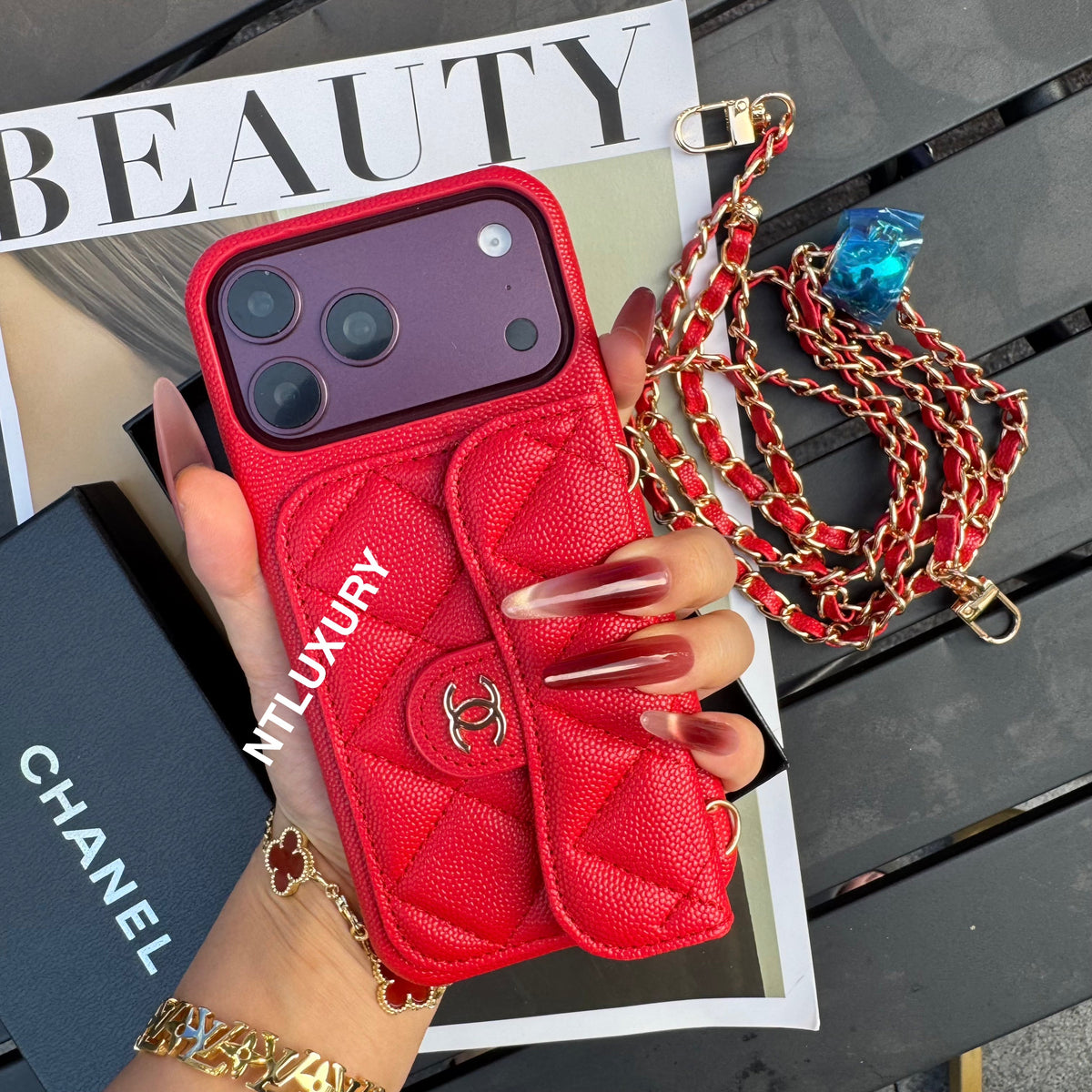 Classic CC Design Phone Case with Long Strap (COME WITH BOX) -10 Color