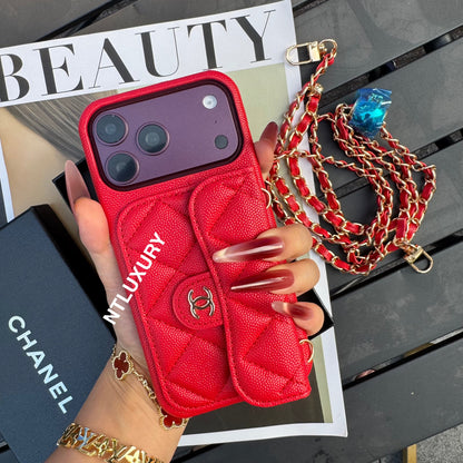 Classic CC Design Phone Case with Long Strap (COME WITH BOX) -10 Color