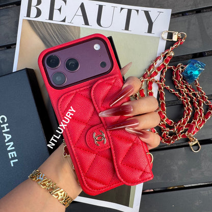 Classic CC Design Phone Case with Long Strap (COME WITH BOX) -10 Color