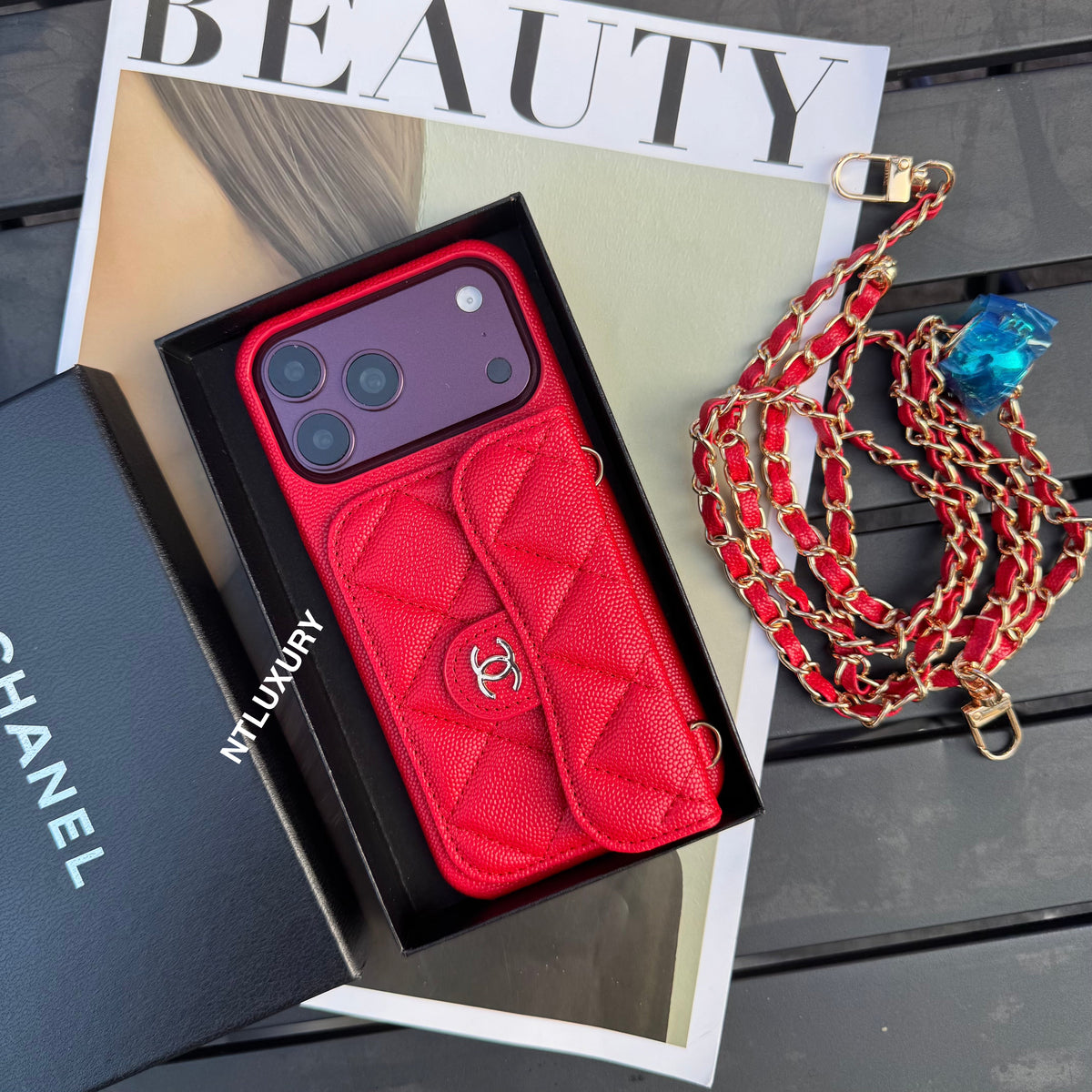 Classic CC Design Phone Case with Long Strap (COME WITH BOX) -10 Color