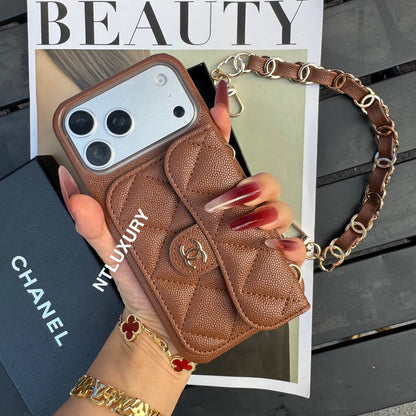 Classic CC Design Phone Case with Short Strap (COME WITH BOX) -10 Color
