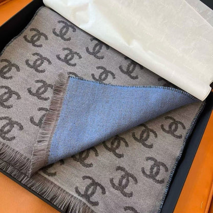 Ombre CC Long Cashmere Scarf