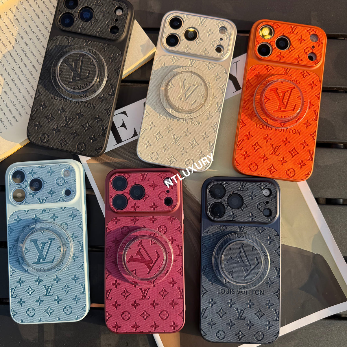 Colorful Denim Love Girl Phone Case With Magsafe Holder