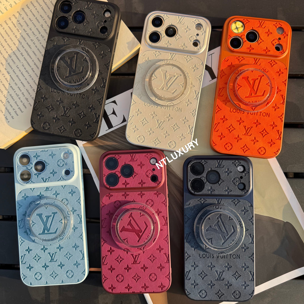 Colorful Denim Love Girl Phone Case With Magsafe Holder