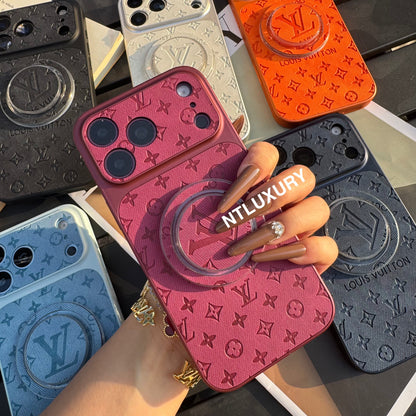 Colorful Denim Love Girl Phone Case With Magsafe Holder