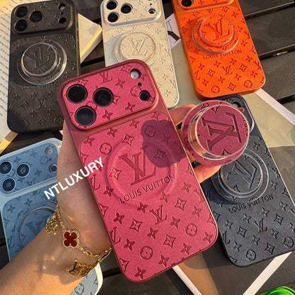 Colorful Denim Love Girl Phone Case With Magsafe Holder