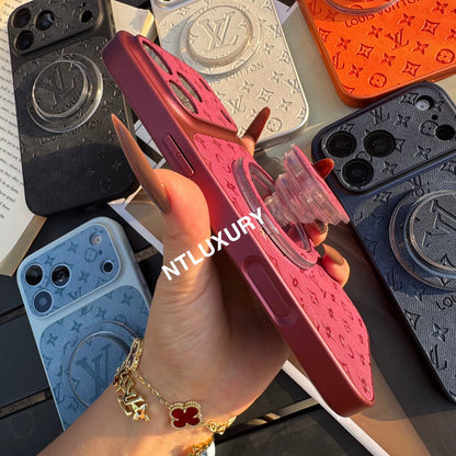 Colorful Denim Love Girl Phone Case With Magsafe Holder