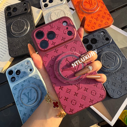 Colorful Denim Love Girl Phone Case With Magsafe Holder