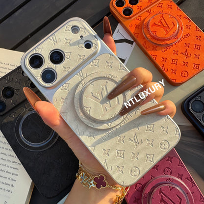 Colorful Denim Love Girl Phone Case With Magsafe Holder