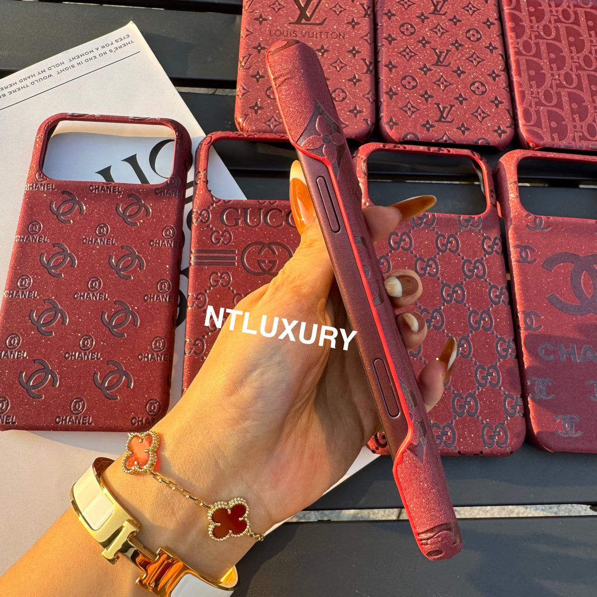 Burgundy Glitter Fancy Phone Case