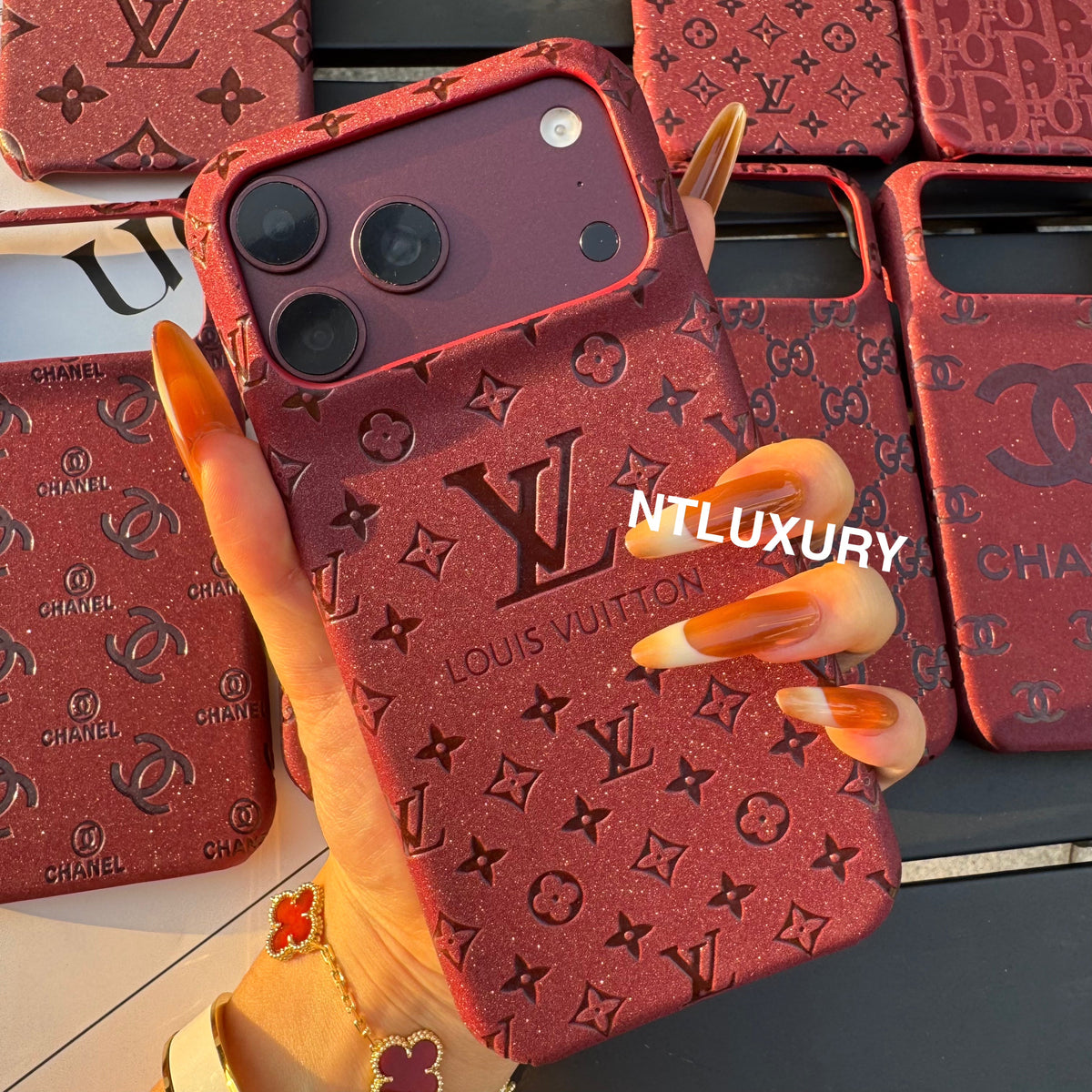 Burgundy Glitter Fancy Phone Case