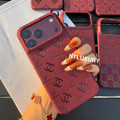 Burgundy Glitter Fancy Phone Case